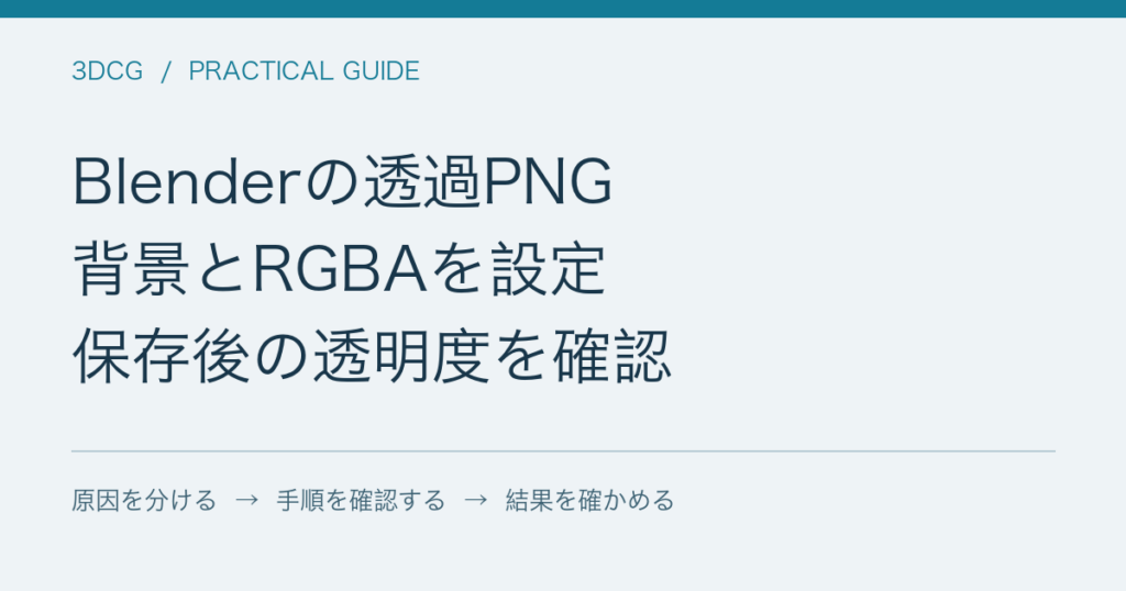 Blenderの透過PNG / 背景とRGBAを設定 / 保存後の透明度を確認