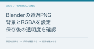 Blenderの透過PNG / 背景とRGBAを設定 / 保存後の透明度を確認