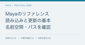 Mayaのリファレンス / 読み込みと更新の基本 / 名前空間・パスを確認