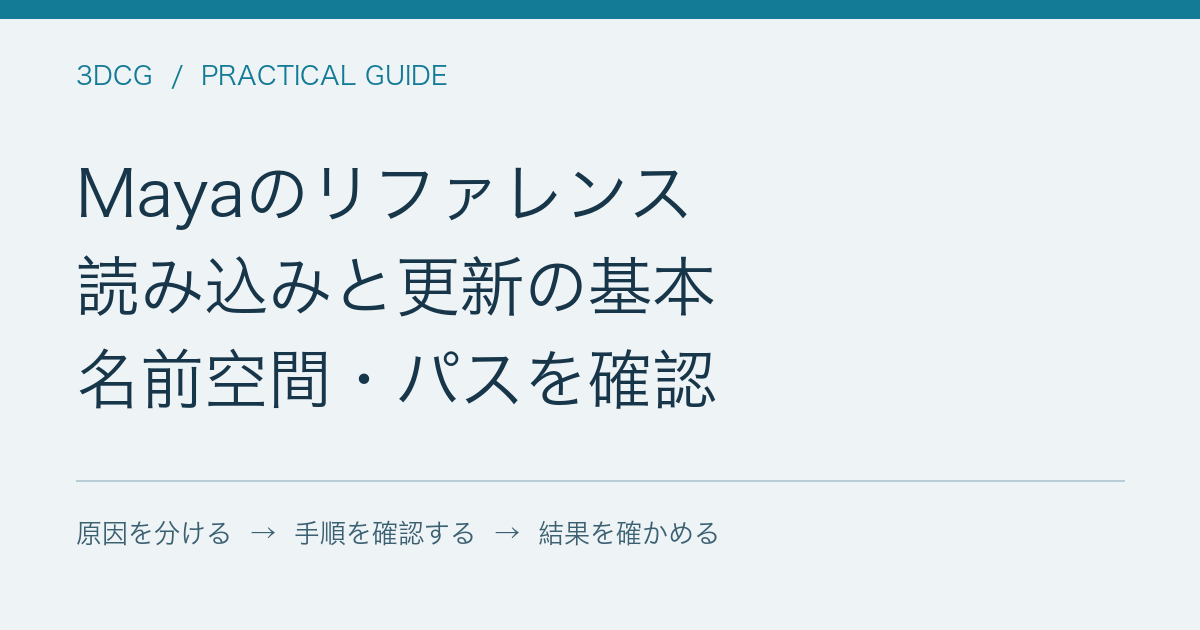 Mayaのリファレンス / 読み込みと更新の基本 / 名前空間・パスを確認