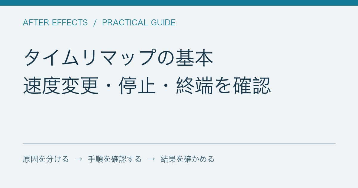 タイムリマップの基本 / 速度変更・停止・終端を確認