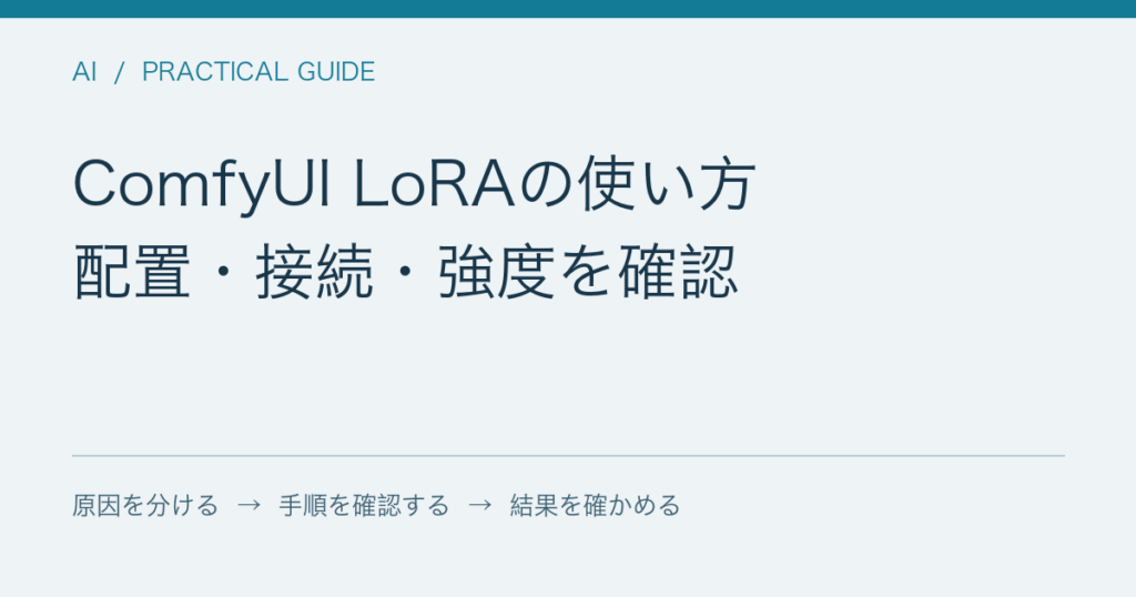 ComfyUI LoRAの使い方 / 配置・接続・強度を確認