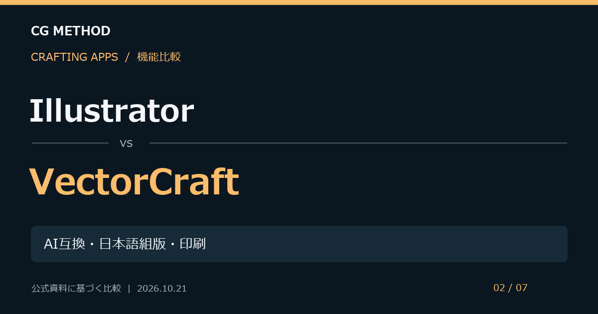 IllustratorとVectorCraftの機能比較。AI互換・日本語組版・印刷