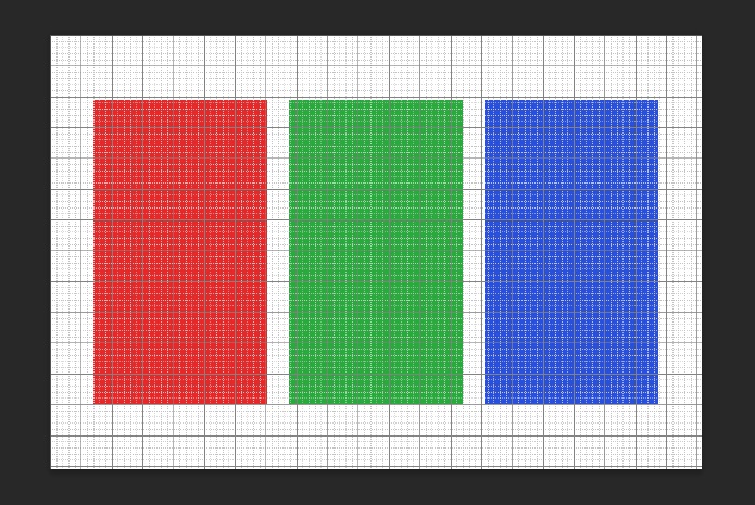 600×400 pixelの練習用画像に、10mmごとの線と10分割の細い線のグリッドが表示された画面