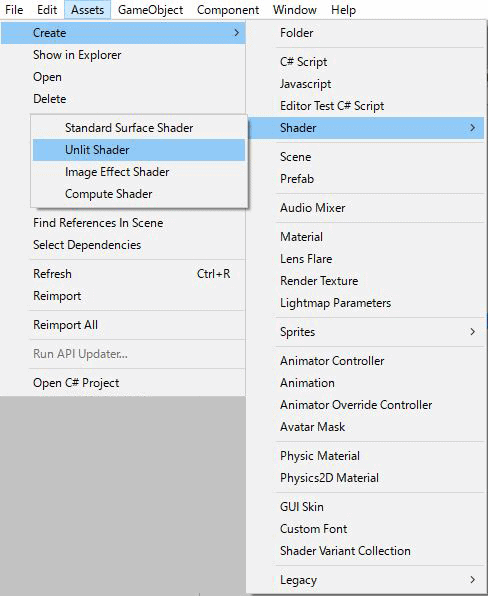 Unlitシェーダーの作成