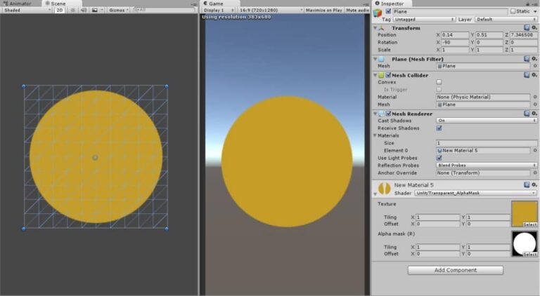 マスク付きUnlitシェーダーの結果