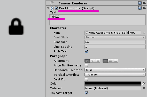 Font AwesomeのUnicode表示