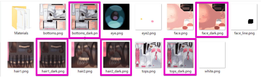 影用テクスチャの候補
