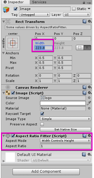 Aspect Ratio Fitterの設定
