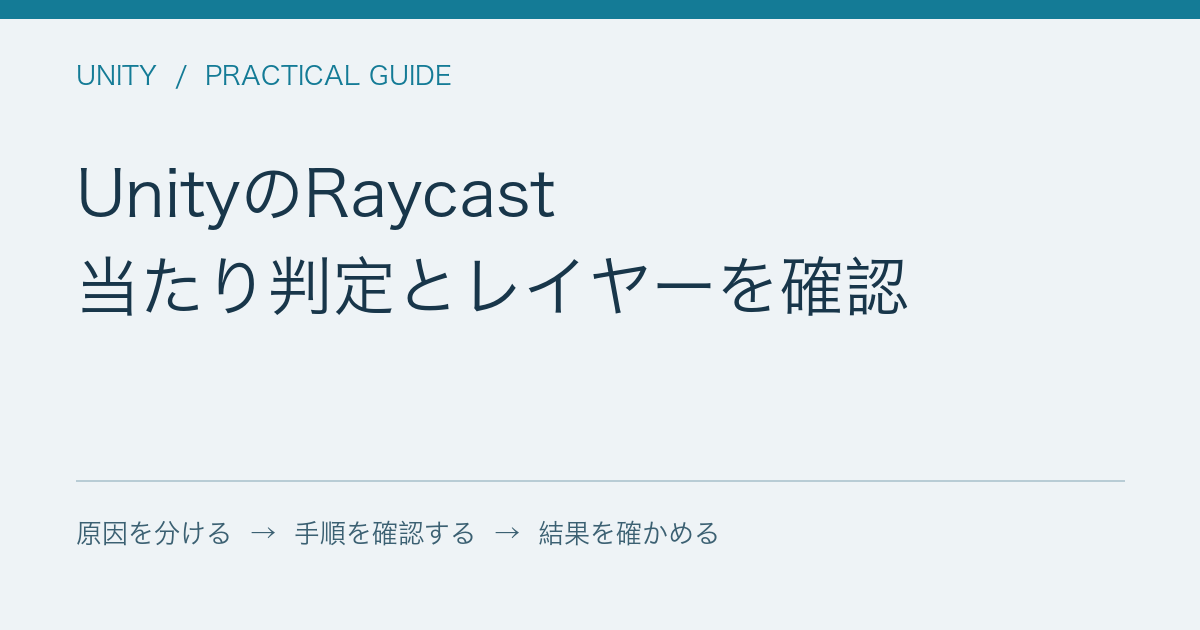 UnityのRaycast / 当たり判定とレイヤーを確認