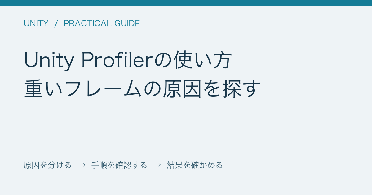 Unity Profilerの使い方 / 重いフレームの原因を探す