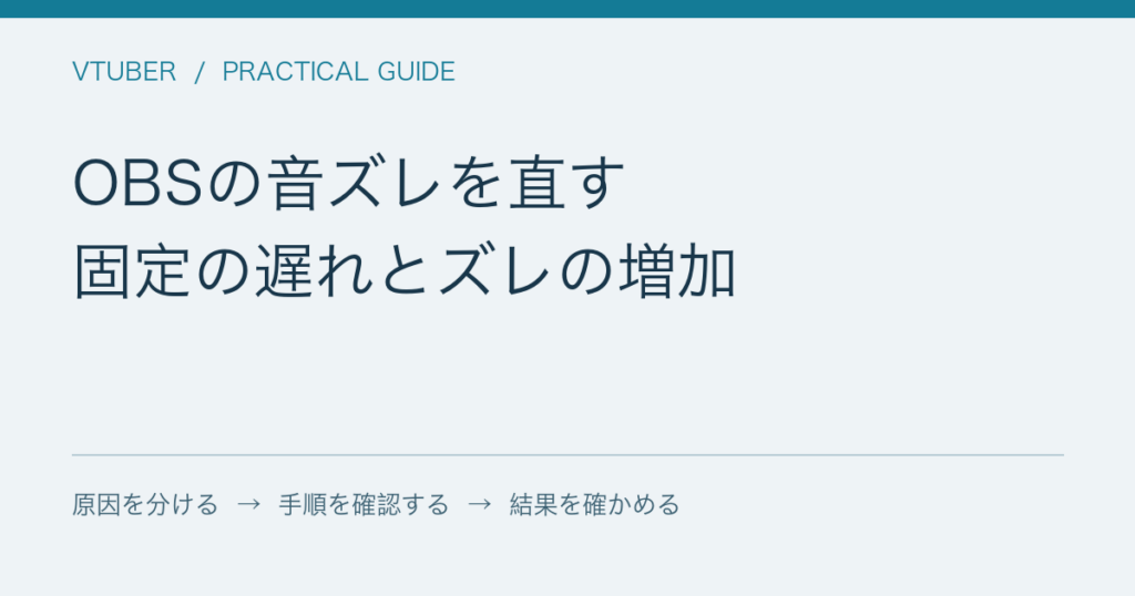 OBSの音ズレを直す / 固定の遅れとズレの増加