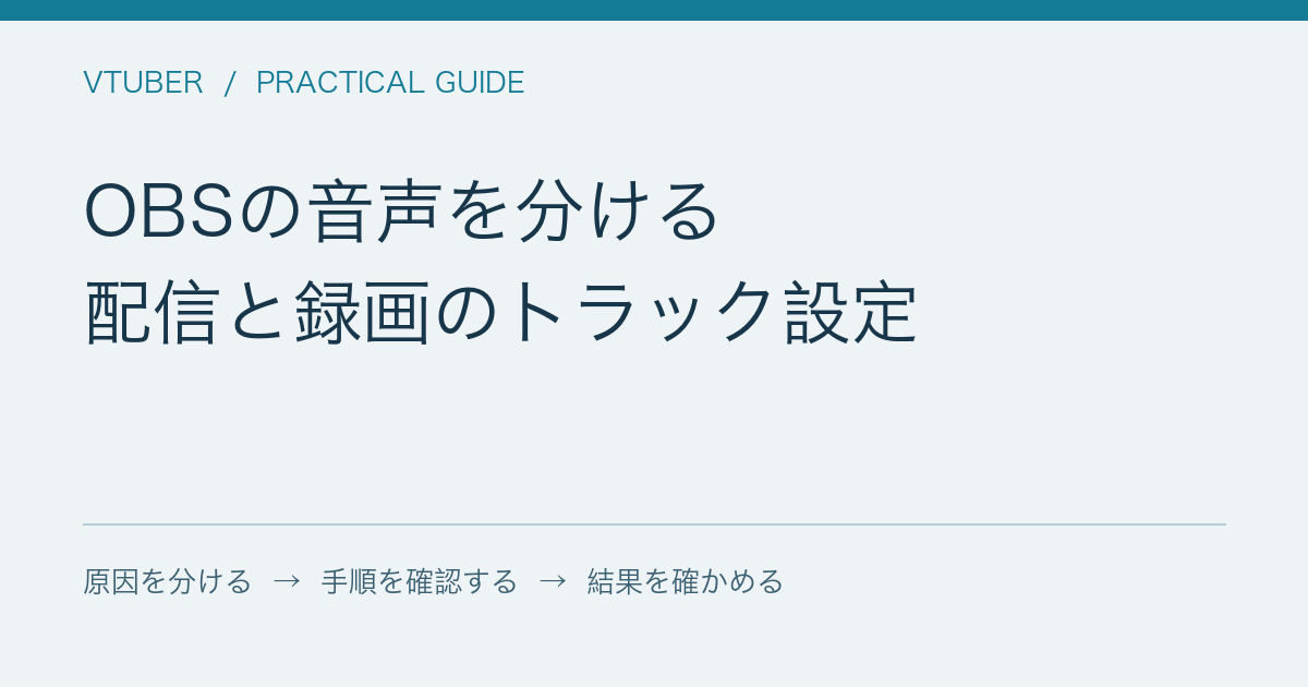 OBSの音声を分ける / 配信と録画のトラック設定