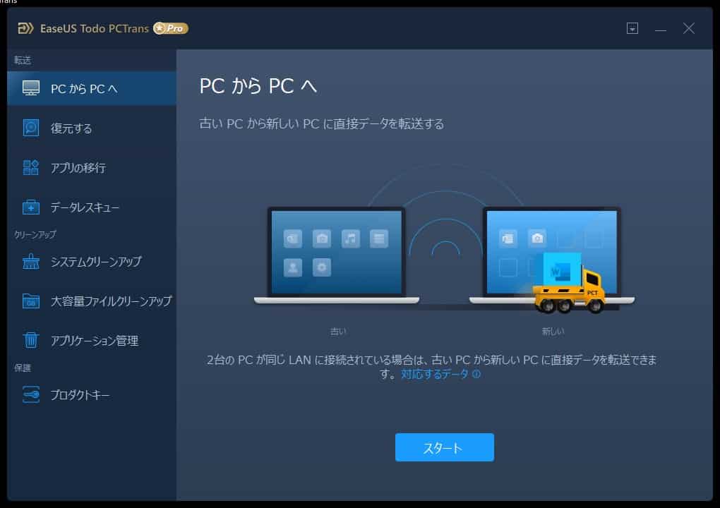 プロダクトキーを入力して画面上のロゴがプロ版表記に切り替わった状態の画面。