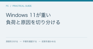 Windows 11が重い / 負荷と原因を切り分ける